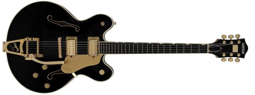 Guitares Gretsch - Bloc central Broadkaster LX avec bigsby à cordes traversantes et accastillage doré, touche en ébène - Noir
