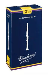 Anches traditionnelles pour clarinette en si bémol Vandoren (10/boîte) - 2 1/2