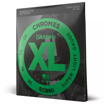 D'Addario - ECB80 - Chromes à filet plat, diapason long 40-95
