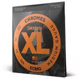 D'Addario - ECB82 - Cordes chromées à filet plat, diapason long 50-105