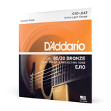 DAddario - EJ10 - 80/20 Bronze Extra Léger 10-47