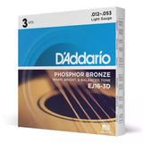 DAddario - EJ16-3D - Bronze phosphoreux LIGHT 12-53 - Lot de 3