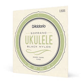 DAddario - Cordes pour ukulélé soprano en nylon noir EJ53S