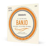 DAddario - EJ61 - Banjo 5 cordes nickelé moyen