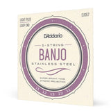 DAddario - EJS57 - Cordes pour banjo 5 cordes en acier inoxydable Custom Medium 11-22