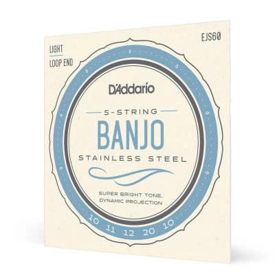 DAddario - Cordes pour banjo 5 cordes JS60 en acier inoxydable Light 9-20
