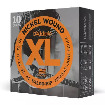 DAddario - EXL110-10P Nickel Wound Electric Guitar String Sets 10-Pack - Regular Light 10-46