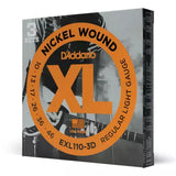 DAddario - EXL110-3D - Lot de 3 - Nickel enroulé normal. Léger 10-46