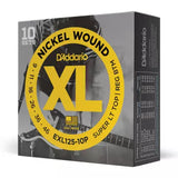DAddario - Jeu de 10 cordes pour guitare électrique nickelées EXL125-10P - Super Light/Reg 9-46