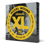 DAddario - EXL125-3D - Lot de 3 - Super L-Top nickelé, taille standard B 09-46