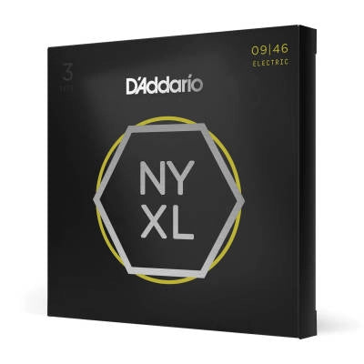 DAddario - NYXL0946 Cordes Super Light 9-46, lot de 3
