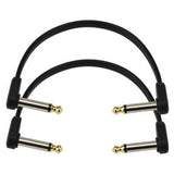 D'Addario - Câble de brassage plat 6 pouces, coudé à coudé, lot de 2