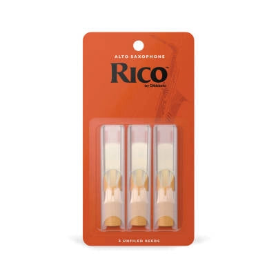 Anches RICO de D'Addario pour saxophone alto, force 2,5, paquet de 3