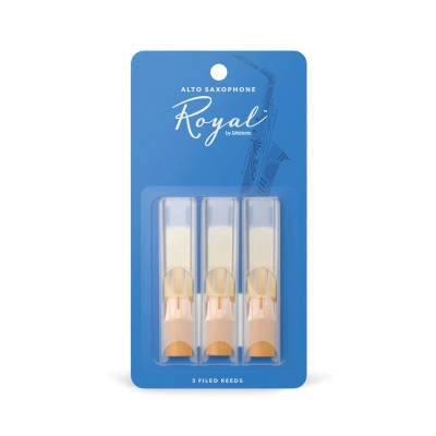 Anches pour saxophone alto Royal by D'Addario, force 2,5, paquet de 3