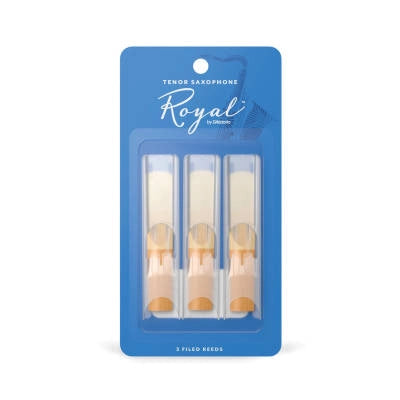 Anches de saxophone ténor Royal by D'Addario, force 2.0, paquet de 3