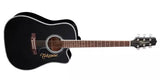 Takamine - Guitare électro-acoustique Dreadnought EF341DX en cèdre et érable avec étui - Noir brillant