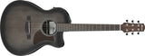 Ibanez - Advanced Auditorium with Advanced Access Cutaway Acoustic/Electric Guitar - Transparent Charcoal Burst
