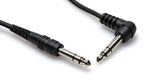 Hosa - Balanced Interconnect 1/4 TRS to Right Angle 1/4 TRS - 5 foot
