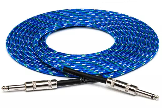 Hosa - 18 Cloth Guitar Cable - Blue/Green/White