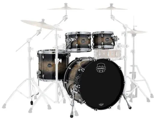 Mapex - Pack de 4 fûts Saturn VI (22, 10, 12, 16) - Black Ink Burst