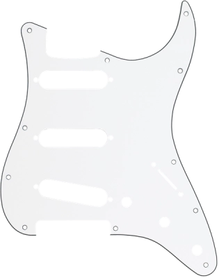 Fender - Plaque de protection 3 plis style moderne 11 trous pour Stratocaster S/S/S - Blanc/Noir/Blanc