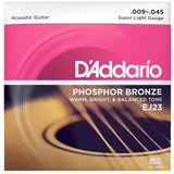 DAddario - Jeu de cordes pour guitare acoustique, bronze phosphoreux - Super Light 9-45
