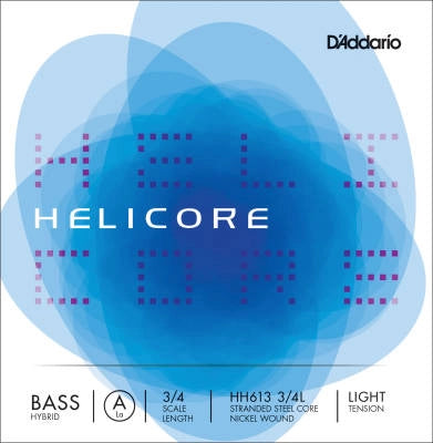 D'Addario - HH612 3/4L - Helicore Hybrid Basse Corde de Ré Simple, Diapason 3/4, Tension Légère