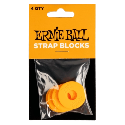 Ernie Ball - Blocs de sangle, lot de 4 - Orange