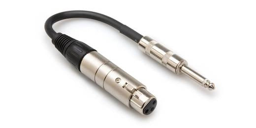 Hosa - Impedance Transformer, XLR3F to 1/4 inch TS, 6 inch