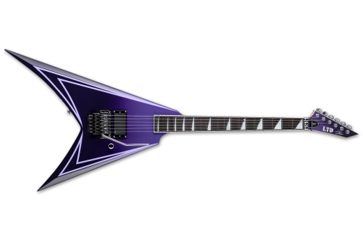 ESP Guitars - LTD Alexi Hexed Sawtooth avec étui - Dégradé violet à fines rayures