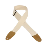 Sangle de guitare en coton Levys avec extrémités en daim - Naturel