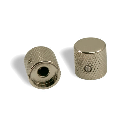 WD Music - Bouton cylindrique en laiton avec diamètre intérieur de 1/4 - Nickel (paquet de 2)