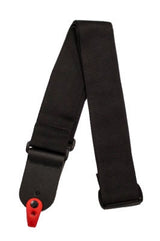 Sangle de guitare D'Addario avec cadenas, 50 mm - Noire avec languette en caoutchouc rouge