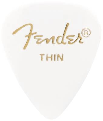 Fender - 351 Shape Celluloid Picks 12-Pack, Thin - White
