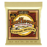Cordes acoustiques Ernie Ball Earthwood Custom Medium 80/20 Bronze, 12,5-56, lot de 3