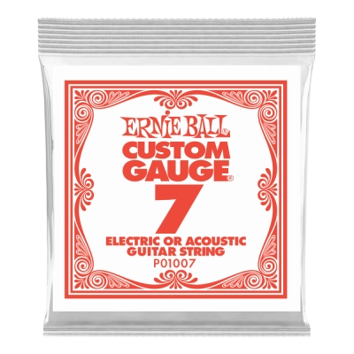 Ernie Ball - Corde simple en acier pour guitare électrique ou acoustique - .007