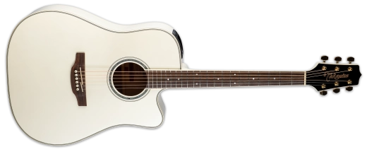 Takamine - Guitare électro-acoustique Dreadnought GD37CE PW avec housse - Blanc nacré brillant