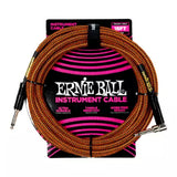 Câble d'instrument tressé Ernie Ball - 18 pouces, droit/coudé - Tarte à la citrouille