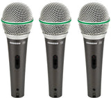 Samson - Q6 Dynamic Supercardioid Microphones with Case and Clips - 3-Pack