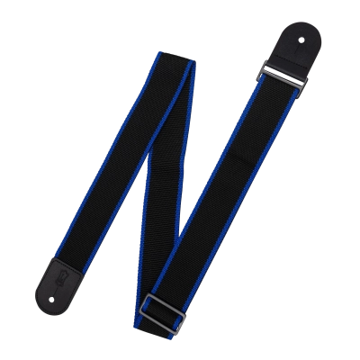 Sangle de guitare réglable Levys - 2 sangles en polypropylène avec extrémités métalliques - Noir/Bleu