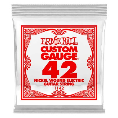 Corde simple pour guitare électrique Ernie Ball, filée en nickel, .042