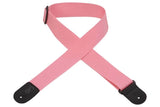 Sangle de guitare Levys en polypropylène avec extrémités en cuir - Rose