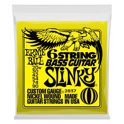 Cordes Ernie Ball Slinky pour guitare basse 6 cordes 20-90