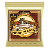 Cordes pour guitare acoustique Ernie Ball Earthwood Medium Light 80/20 Bronze - Lot de 3