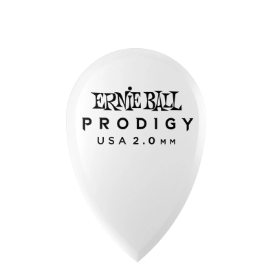 Ernie Ball - Prodigy White Teardrop Picks 2.0mm - 6 Pack