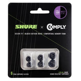 Shure - Manchons en mousse noirs Comply série 100 pour écouteurs Shure - Lot de 6 (assortiment)