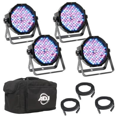 American DJ - Mega Flat Pak Plus - 4 XLED, câbles et sac