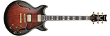 Ibanez - AM153QA Artstar Hollow Body Electric Guitar with Case - Dark Brown Sunburst