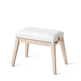 K &amp; M Stands - Banc de piano réglable en hauteur en frêne - Similicuir blanc