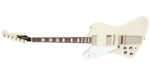 Epiphone - Guitare électrique Firebird V de 1963 avec vibrato Maestro et étui rigide - Polaris White (gaucher)